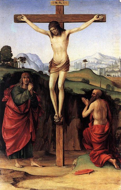 FRANCIA, Francesco Crucifixion with Sts John and Jerome dfh china oil painting image